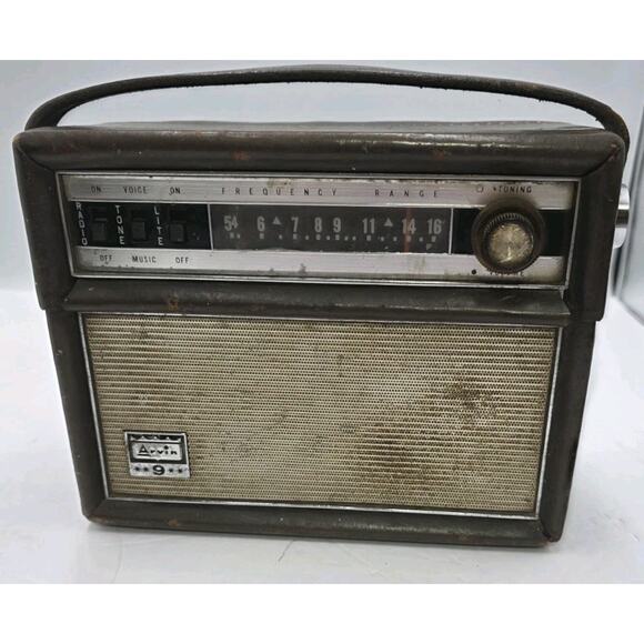 Vintage 50's Arvin 9 Portable Transistor Radio Model 63R58 AM Band Tested Works - Picture 1 of 13